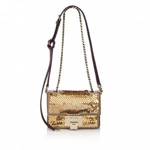 REBEL SOFT MINI SUEDE WITH METAL PAILLETTES EMBROIDERY NUDE GOLD
