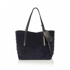 SARA M ROCK GRAINY LEATHER SUEDE BLACK NAVY by Jimmy Choo