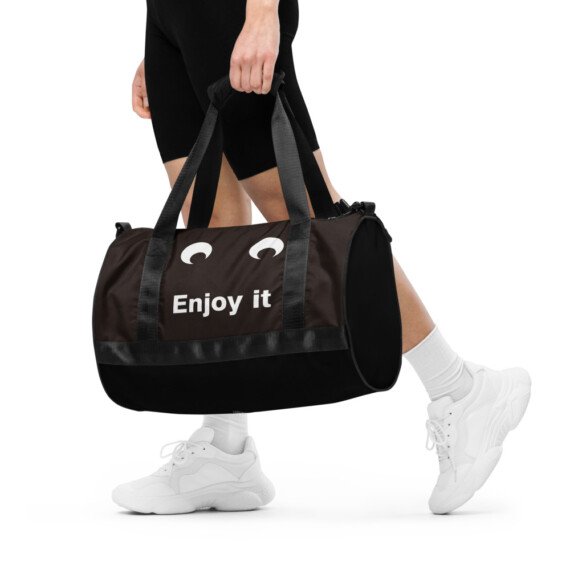 Black Emoticon • All-over print gym bag