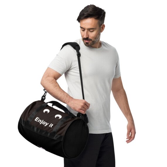 Black Emoticon • All-over print gym bag