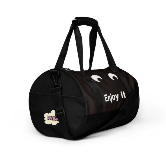 Black Emoticon • All-over print gym bag