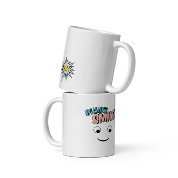 Wow Emoticon White glossy mug