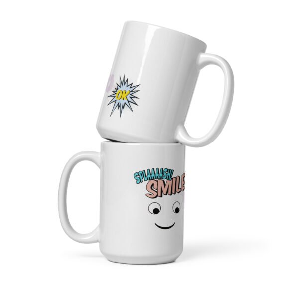 Wow Emoticon White glossy mug